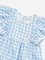 HOP Kids Blue Checkered Design A-Line Cotton Dress