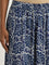 Utsa Blue Leaf Printed High-Rise Palazzos