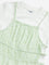 Y&F Kids Green Floral Printed A-line Dress and T-Shirt Set