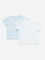 HOP Baby Light Blue Elephant Design Cotton T-Shirts - Pack of 2