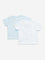 HOP Baby Light Blue Elephant Design Cotton T-Shirts - Pack of 2