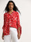 LOV Red Floral Printed Shirt