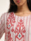 Bombay Paisley Red Ikat Printed Drop-Waist Cotton Dress