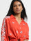 LOV Dark Orange Floral Embroidered Tie-Up Top