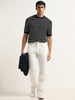 Ascot Navy Striped Relaxed-Fit T-Shirt