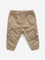 HOP Baby Taupe Bear Mid-Rise Cotton Blend Cargo Joggers