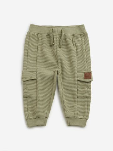 HOP Baby Sage Ribbed Mid Rise Joggers