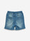 HOP Baby Dark Blue Faded Mid-Rise Shorts