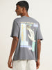 Nuon Grey Anime-Inspired Cotton T-Shirt