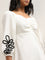 LOV Off-White Ruched Empire Dress