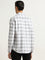 WES Casuals White & Black Checkered Slim-Fit Cotton Shirt