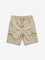 HOP Kids Taupe Mid-Rise Cargo-Style Cotton Blend Shorts