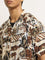 Nuon Brown Abstract Design Relaxed-Fit Shirt