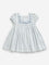 HOP Baby White Floral Embroidered A-Line Cotton Dress