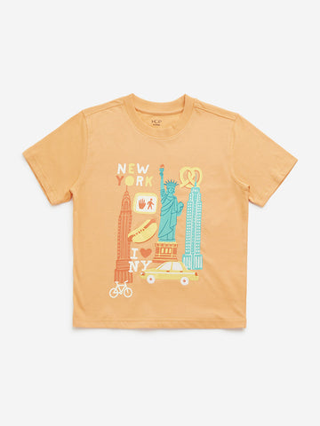 HOP Kids Orange New York Inspired Cotton T-Shirt