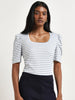 Wardrobe White & Blue Striped Knitted Top