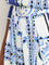 Wardrobe Ivory & Blue Printed Flared High-Rise Trousers