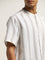 ETA Off-White Striped Design Resort-Fit Cotton Shirt