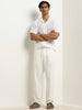 ETA White Crochet Design Relaxed-Fit Cotton Shirt