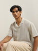 ETA Light Taupe Crochet Design Relaxed-Fit Cotton Shirt