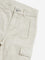 HOP Kids Beige Cargo-Style Mid-Rise Cotton Blend Trousers