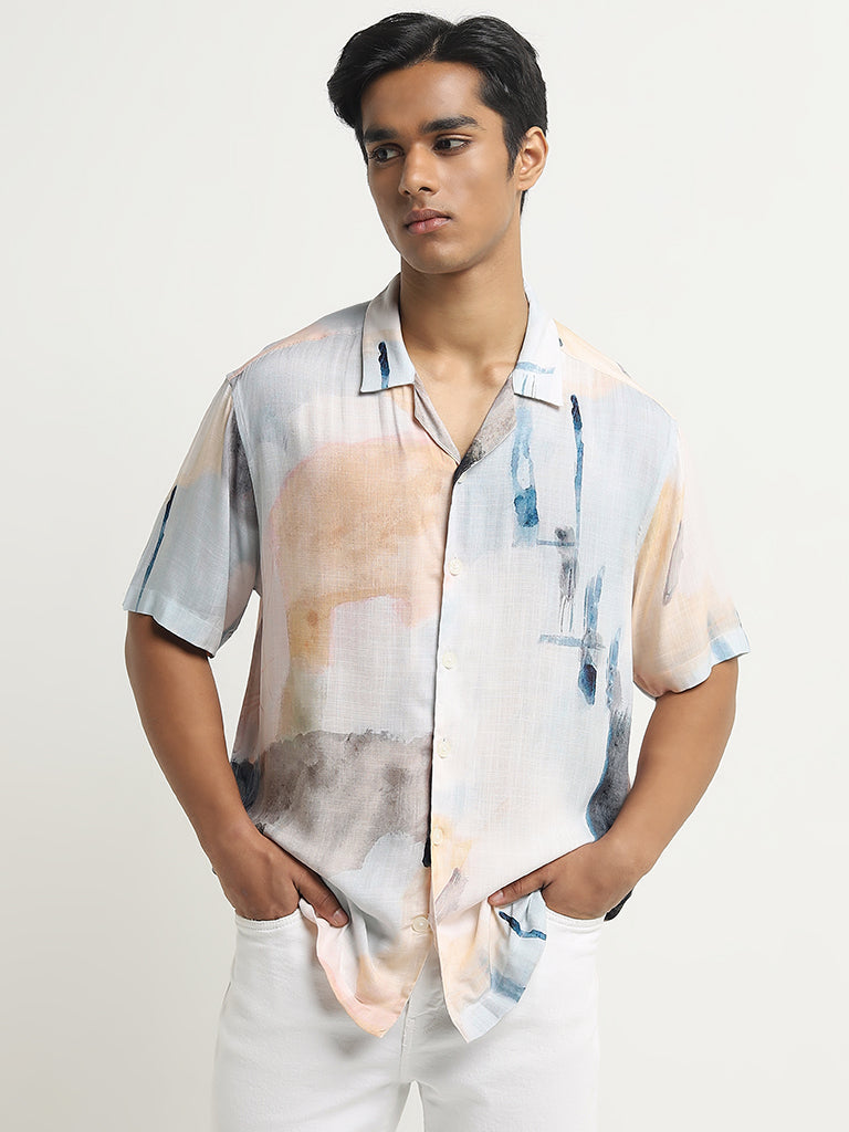 Nuon Multicolour Abstract Print Relaxed-Fit Shirt