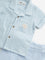 HOP Baby Light Blue Embroidered Cotton Shirt with Shorts Set