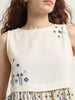 Bombay Paisley Light Beige Floral Embroidered Top