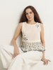 Bombay Paisley Light Beige Floral Embroidered Top