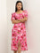 Wardrobe Pink Floral Printed A-Line Dress