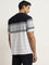 WES Lounge Grey Melange Striped Relaxed-Fit T-Shirt