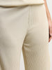 Gia Beige Ribbed Textured High-Rise Pants