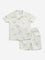 HOP Kids Off-White Car Cotton Shirt with Mid-Rise Shorts