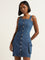 Nuon Dark Blue Bodycon Denim Dress