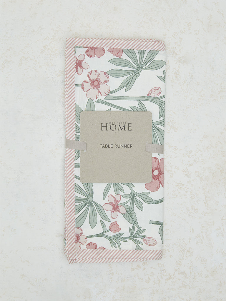 Westside Home Pink Daisy Floral Table Runner