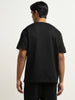 ETA Black Leaf Design Relaxed-Fit T-Shirt