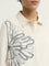 Utsa Off-White Embroidered A-Line Cotton Blend Kurta