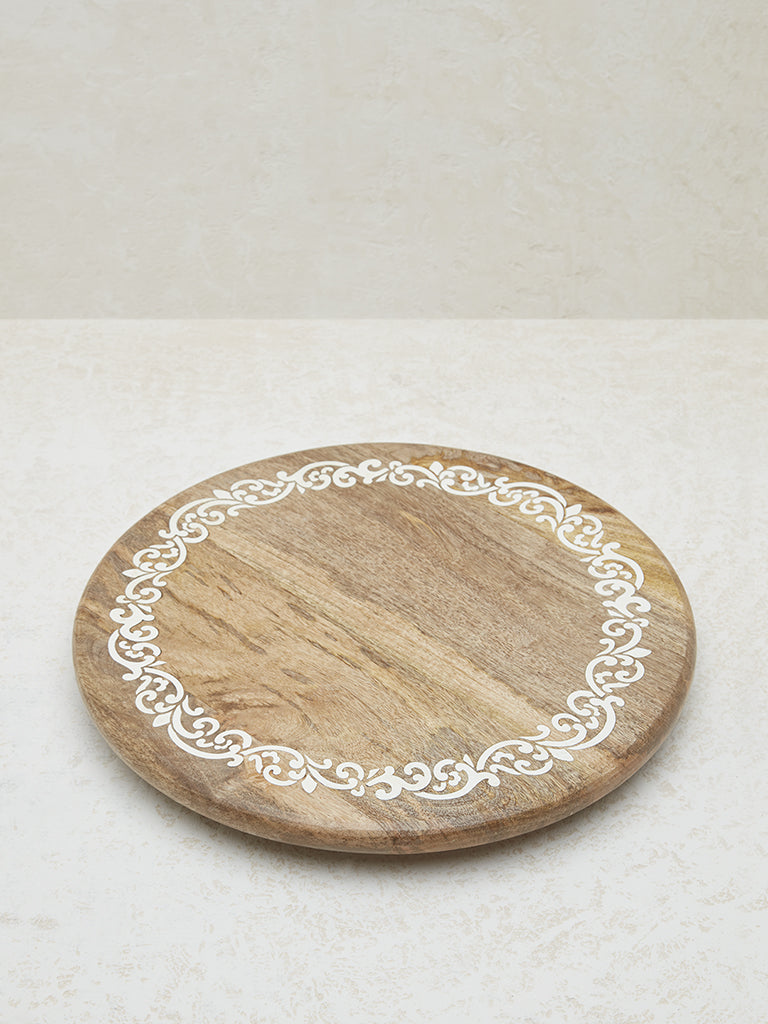 Westside Home Brown Resin Art Lazy Susan