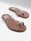 LUNA BLU Tan Vinyl Strap Toe-Ring Slides