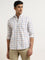 WES Casuals Beige Checkered Design Relaxed-Fit Cotton Shirt