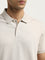 WES Casuals Beige Striped Relaxed-Fit Polo T-Shirt