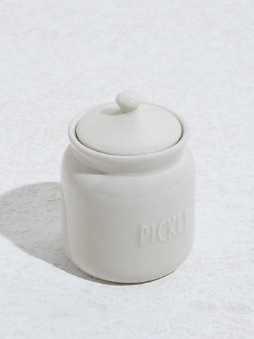 Westside Home Light Beige Embossed Pickle Jar