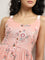 Bombay Paisley Light Coral Floral Design Tiered Dress