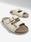 LUNA BLU Ivory Multi-Strap Slip-On Sandals