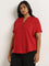 Gia Red Solid Cotton Top