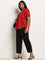 Gia Red Solid Cotton Top