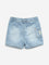 HOP Baby Light Blue Faded Mid-Rise Denim Shorts