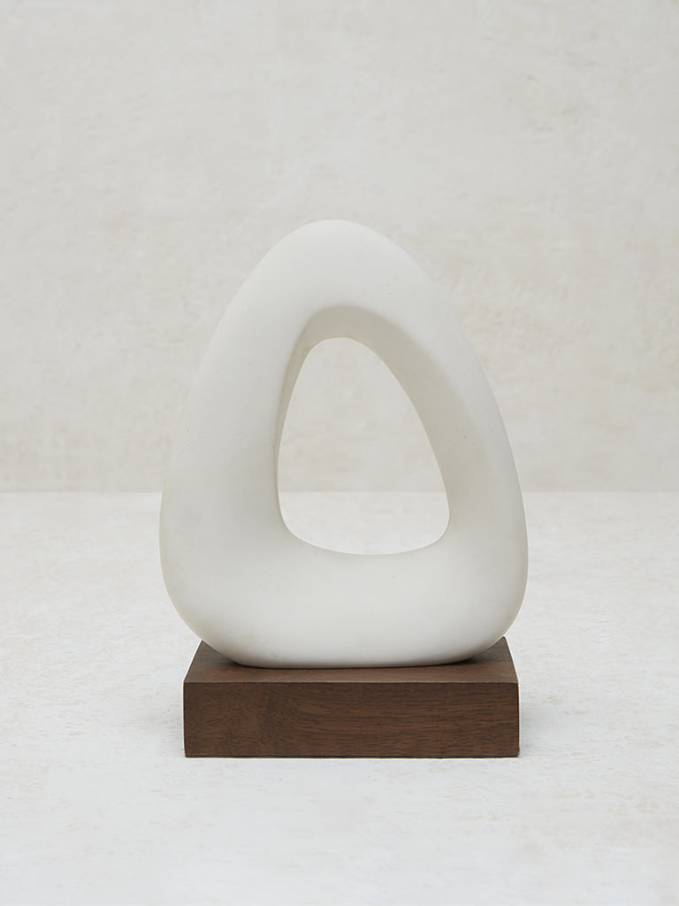 Westside Home White Marble Decorative Accessory on Stand