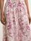 Zuba Mauve Floral Design High-Rise Palazzos