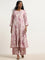 Zuba Mauve Floral Printed A-Line Kurta